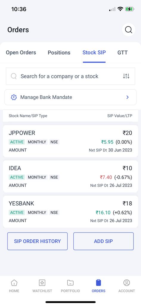 stock SIP feature at Angel One