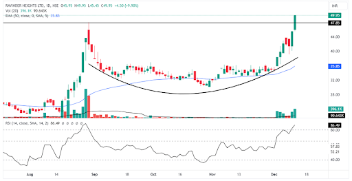 Ravinder Heights’ stock price